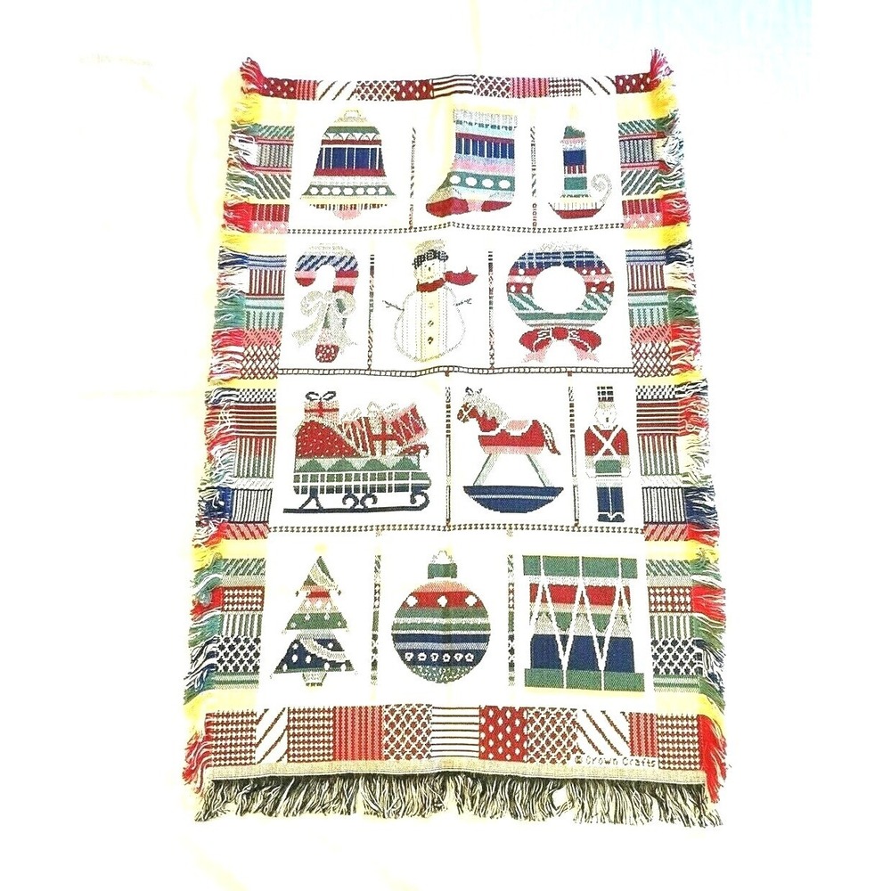 Christmas Tapestry by Crown Crafts Woven Wall Hanging Art 42‎ L x 27 W